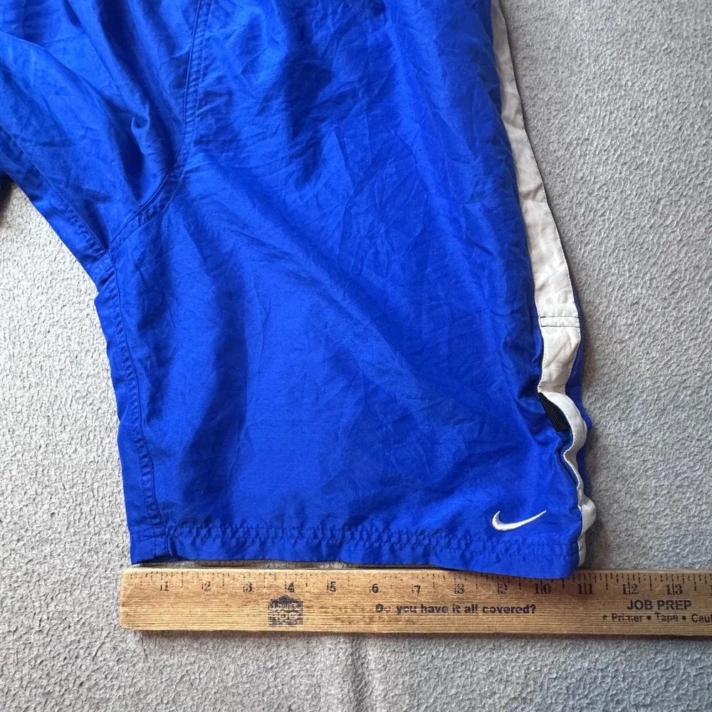 Nike Shorts Mens L Blue NESS9510 Athletic Training Striped Swoosh Activewear